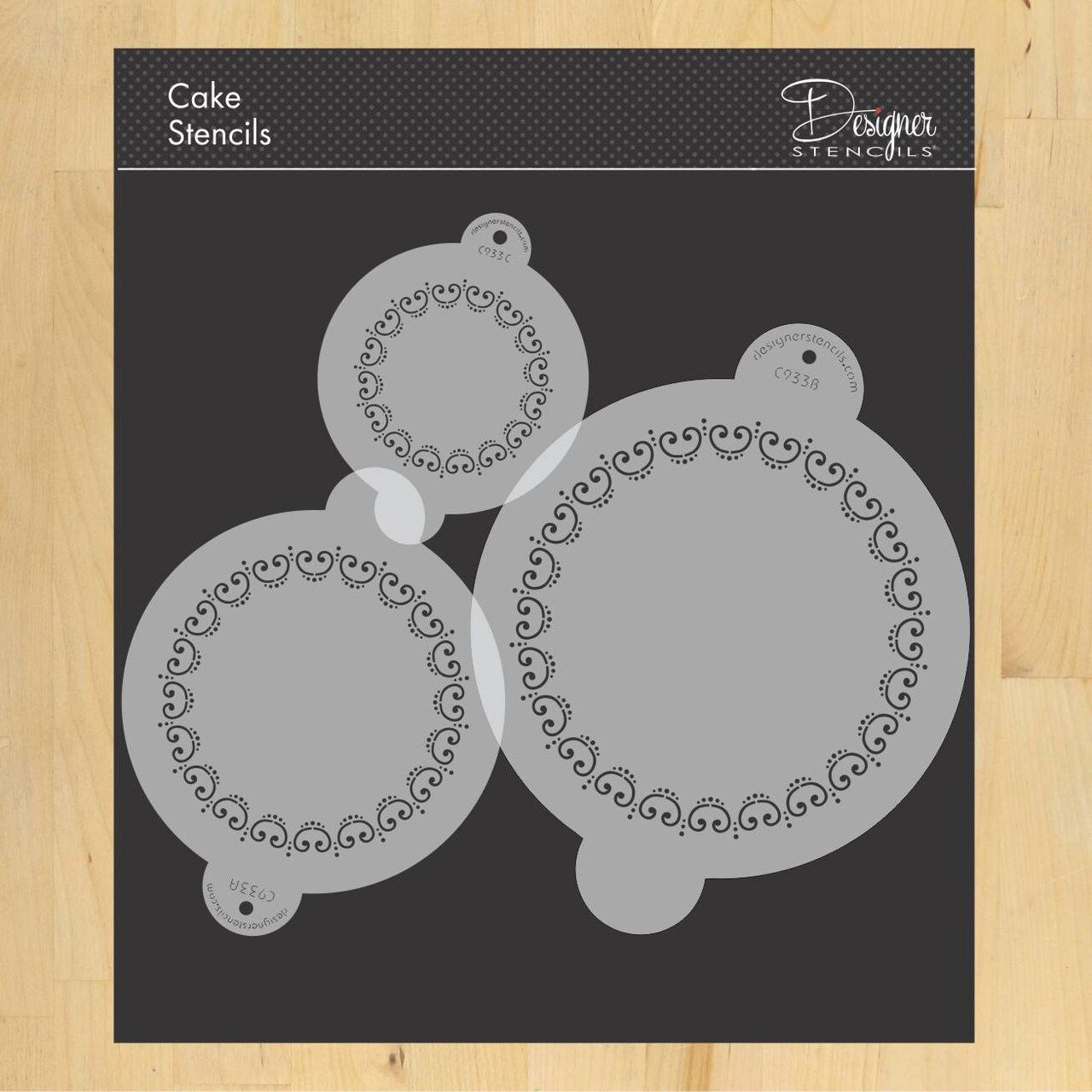 Victorian Circle Border Cake & Cookie Stencil Set | C933 by Designer Stencils | Cake Decorating Tools |